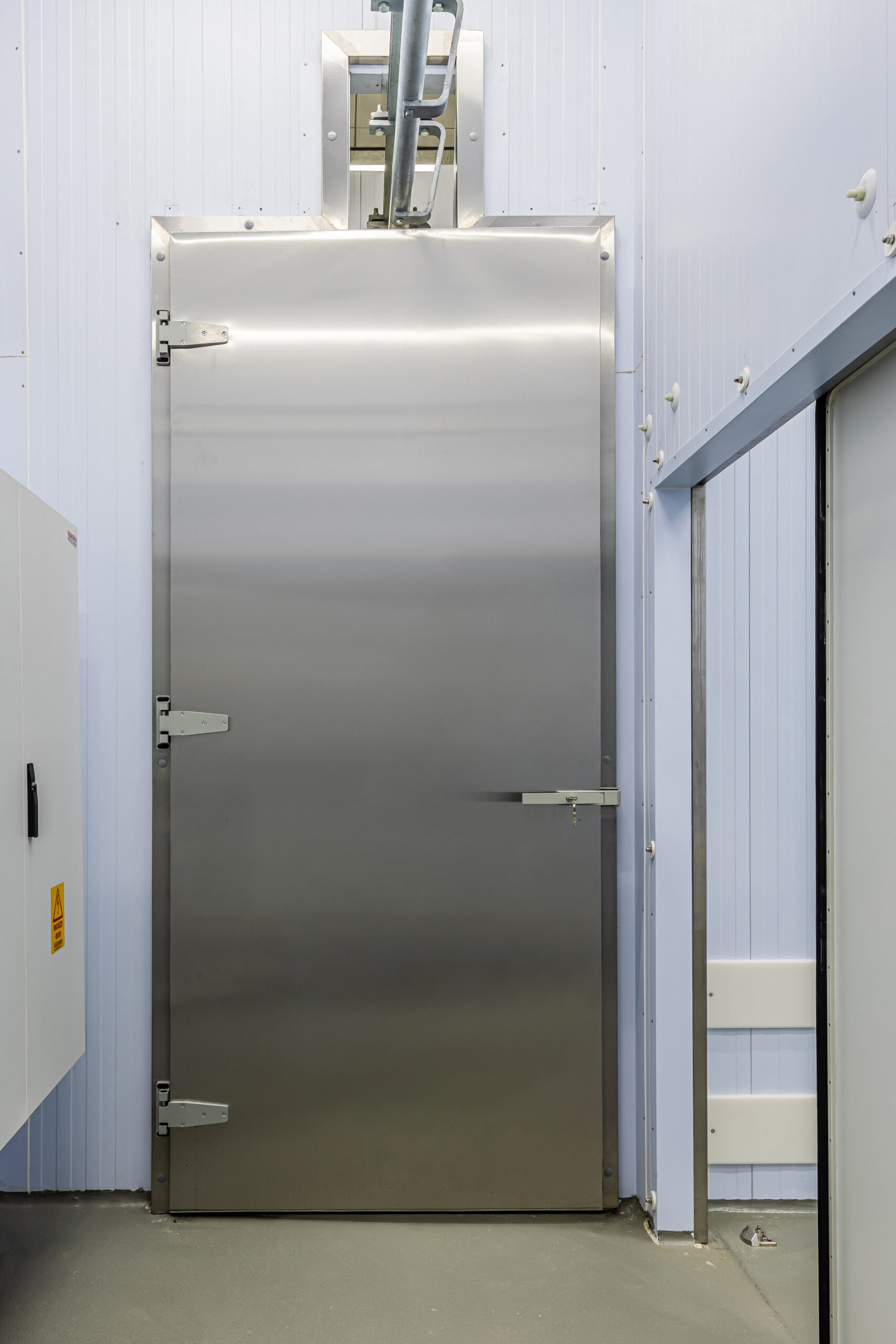 Gyógyszeripari inox ajtó beépítve
